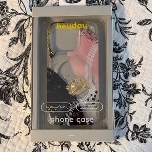 Heyday Pink and Black Phone Case with Gold Accents